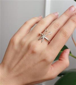 انگشتر نقره قیچی زنانه کد 5532 