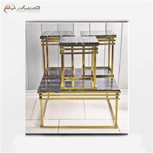 جلو مبلی ( میز عسلی ) جنس بدنه برنزی و رویه سنگی و پایه های بسیار با دوام و شیک