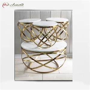 جلو مبلی برنزی با پایه های حلقه ای بسیار شیک و رنگ ثابت دارای ضمانت و کیفیت درجه یک