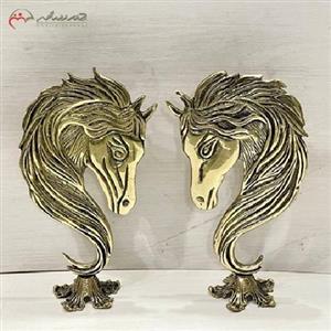 تندیس تزیینی اسب جنس برنزی و رنگ طلایی بی نظیر