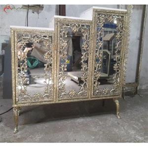 جا کفشی سه درب برنزی با رویه ام دی اف و آینه کاری شده طراحی شیک و جا دار