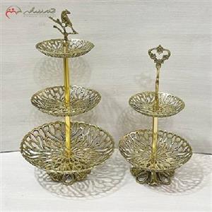 شیرینی خوری سه طبقه روهم و دو طبقه روهم جنس برنزی و طراحی شیک و با ضمانت 