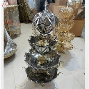 ظروف چهار تکه شامل میوه خوری شیرینی خوری آجیل خوری و شکلات خوری با بدنه آلیاژ درجه یک