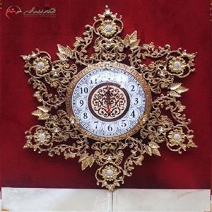 ساعت دیواری برنجی مدل گل و طاووس طراحی شیک و آنتیک و کیفیت بی نظیر