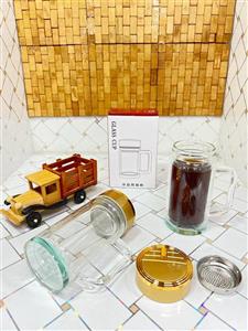 لیوان دوجداره دمنوشی ماگ دمنوشی دوجداره شیشه ای خارجی درب دار  لیوان دمنوش ماگ دمنوش ماگ درب دار لیوان درب دار ماگ پیرکس
