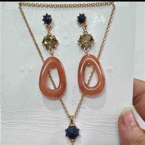 گردنبند و گوشواره  نیم ست زنانه و مردانه استیل رنگ ثابت ضد حساسیت وارداتی و کیفیت بالا