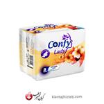 نوار بهداشتی نازک برند Confy Lady مدل Ultra Long بسته 8عددی