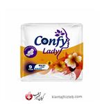 نوار بهداشتی نیمه ضخیم برند Confy Lady مدل Maxi Long بسته 9 عددی