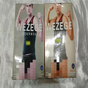 ست مردانه زیرپوش رکابی یقه گرد و شورت اسلیپ برند WEZEGE 