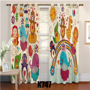 ست فرش پرده طرح حیوان ها کدF416