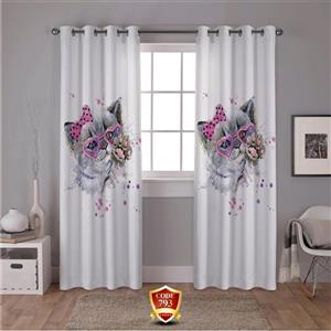 ست فرش پرده طرح گربه دخترانه B364