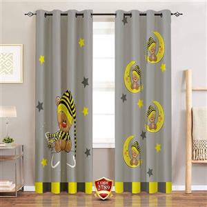 ست فرش پرده خرس کلاه دار و ماه B396