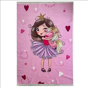 فرش دختر و اسب تکشاخ کد 1157