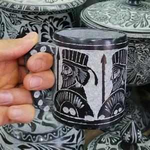 لیوان سنگی حکاکی شده سنتی طرح تخت جمشید مناسب برای چای و نسکافه و غیره