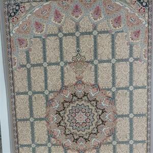 پادری فرش 1200شانه نقش برجسته بادامی رنگ کد519