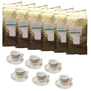 دانه قهوه پالومبینی مدل DECAFFEINATO وزن 1000 گرم بسته 6 عددی 