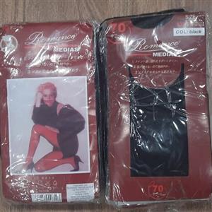 پک بسته ای 6تایی جوراب شلواری مشکی ساده جنس پارازین کشی زنانه شرکتی تا سایز 2ایکس لارج اندازه هست