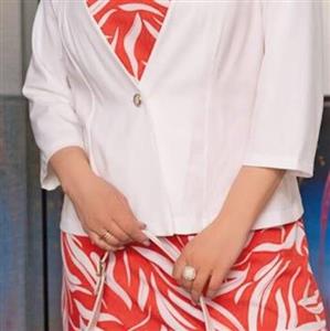 لباس مجلسی سایز بزرگ  ست سارافون و کت مجلسی سایز بزرگ سایز 44 تا 65  جنس کرپ کش