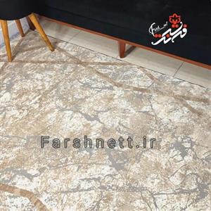 فرش ماشینی لوتوس طرح 9508 بژ طوسی سایز 6 متری