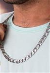 گردنبند فیگارو نقره ای استیل مردانه کد ۸۰۰۹
