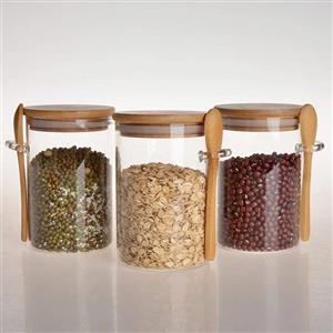 بانکه گرد قاشق دار پیرکس درب بامبو قطر 8 سانت