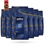 دانه قهوه لاوازا lavazza مدل سوپر کرما Super Crema یک کیلویی بسته 6 عددی