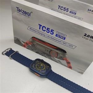 ساعت هوشمند Telzealمدل TC55 ULTRA طرح اپل به همراه بند برزنتی اضافه