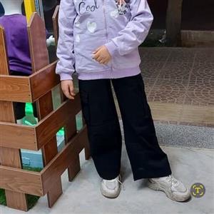 شلوار کتان کارگو  رنگ مشکی  کمرکشی جنس کتان فولکشی کیفیت تضمینی شیک و جذاب