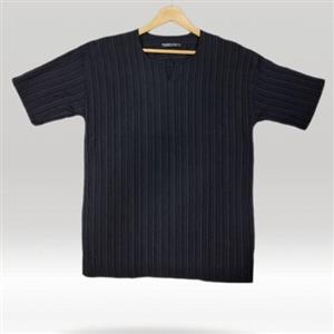 تیشرت مردانه مراکشی یقه کوبایی پارچه کراش خارجی سه سایز  L. XL. 2XL مشکی  تک