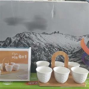 کاپ قهوه خوری 6 عددی همراه بااستند بامبو