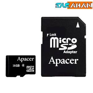 کارت حافظه اپیسر کلاس 4 استاندارد همراه با آداپتور SDHC ظرفیت 8 گیگابایت Apacer Class 4  microSDHC With Adapter - 8GB