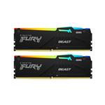 رم کینگستون Fury Beast RGB Black 64GB (2x32GB) 6000MHz DDR5 CL40