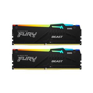 رم کامپیوتر رم کینگستون Fury Beast RGB Black 64GB (2x32GB) 6000MHz DDR5 CL40