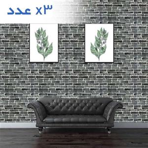 دیوارپوش فومی طرح آجر سبز طوسی بسته 3 عددی پوشش پلی اورتان و ضربه گیر