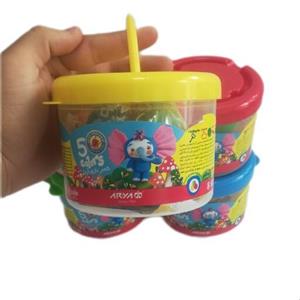 خمیر بازی سطلی 5 رنگ، خمیر بازی، خمیر بازی سطلی، خمیر بازی سطلی آریا، تک عددی، خمیر بازی سطلی مدرسه