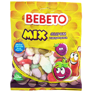 پاستیل میوه ای ببتو مدل Mix مقدار 165 گرم Bebeto Mix Fruity Jelly Gum 165 gr