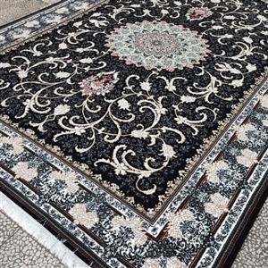 فرش ماشینی کاشان طرح طناز مشکی 12 متری، نخ bcf