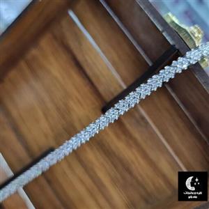 دستبند نقره زنانه باعیار 925 استاندارد و آبکاری طلا سفید 