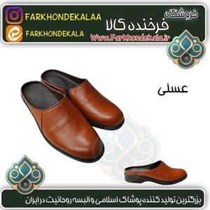 نعلین چرم ایرانی طبی عسلی