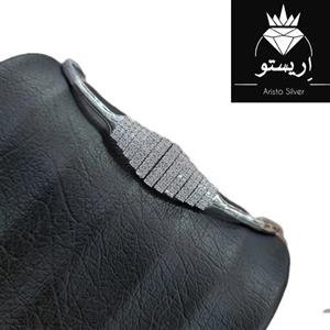 دستبند نقره زنانه تنیسی سوپر لوکس با عیار 925 و آبکاری طلاسفید بدون ریزش نگین 