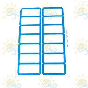 برچسب نام دور آبی  کد 2- برچسب نام حاشیه آبی رنگ - اتیکت قیمت دور آبی 