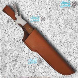 چاقو کمپینگ سفارشی طرح سر گوزن( Gazelle) استاد سرابی بهمراه غلاف چرمی اعلا 015