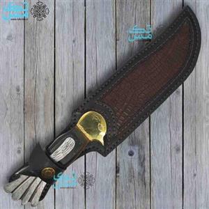 چاقو کمپینگ سفارشی طرح اِسپارو(Sparrow) استاد سرابی بهمراه غلاف چرم گاوی اعلا 014