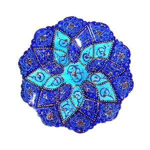 بشقاب میناکاری لوح هنر طرح سرو کد 688 قطر 10 سانتی متر -