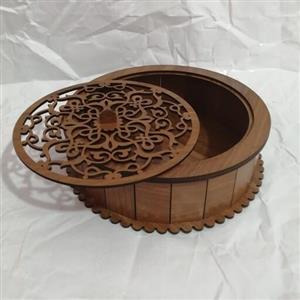 باکس اجیل خوری دایره طرح گل های اسلیمی سایز 1