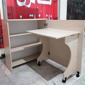 میز تحریر و کامپیوتر تاشو کتابخانه دار نازخاتون مناسب برای محیط های کوچک