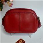کیف  دوشی  زنانه  چرم  طبیعی قرمز  کاملا  دست دوز