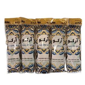 سفره یکبار مصرف طرحدار آکو  درجه 1 رول 50 متری  400 گرمی  بسته 5 عددی