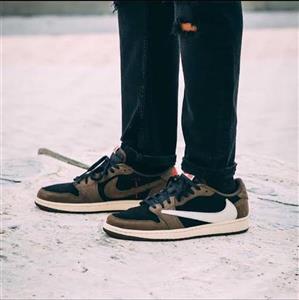 کتونی نایک ایر جردن وان رترو تراویس اسکات مردانه قهوه ای مشکی