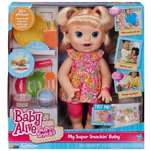 عروسک هاسبرو مدل baby alive super snacking ارتفاع 40 سانتی متر